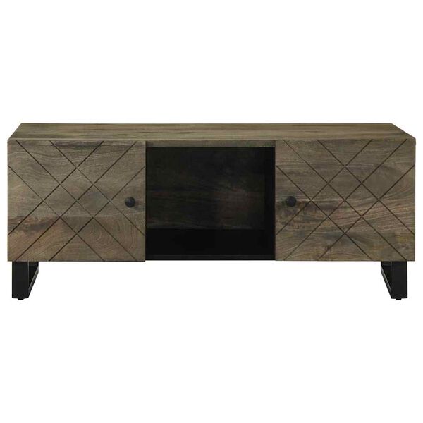 vidaXL Τραπεζάκι Σαλονιού Μαύρο 100x54x40 εκ. από Μασίφ Ξύλο Μάνγκο