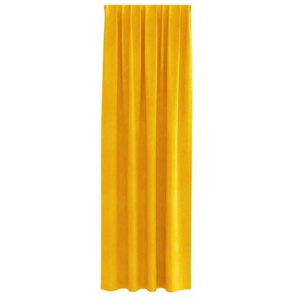 vidaXL Κουρτίνες 2 pcs κίτρινο μουσταρδί 140 x 260 cm Βελούδο