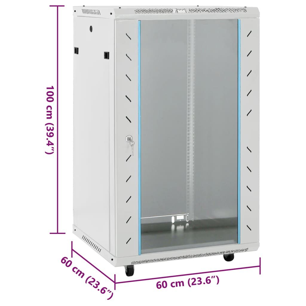 vidaXL Καμπίνα Δικτύου 18U 19" IP20 Μαύρη 60x60x100 εκ.