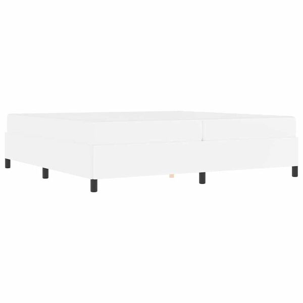 vidaXL Σκελετός κρεβατιού με στρώμα Λευκό 200 x 200 cm Τεχνητό δέρμα