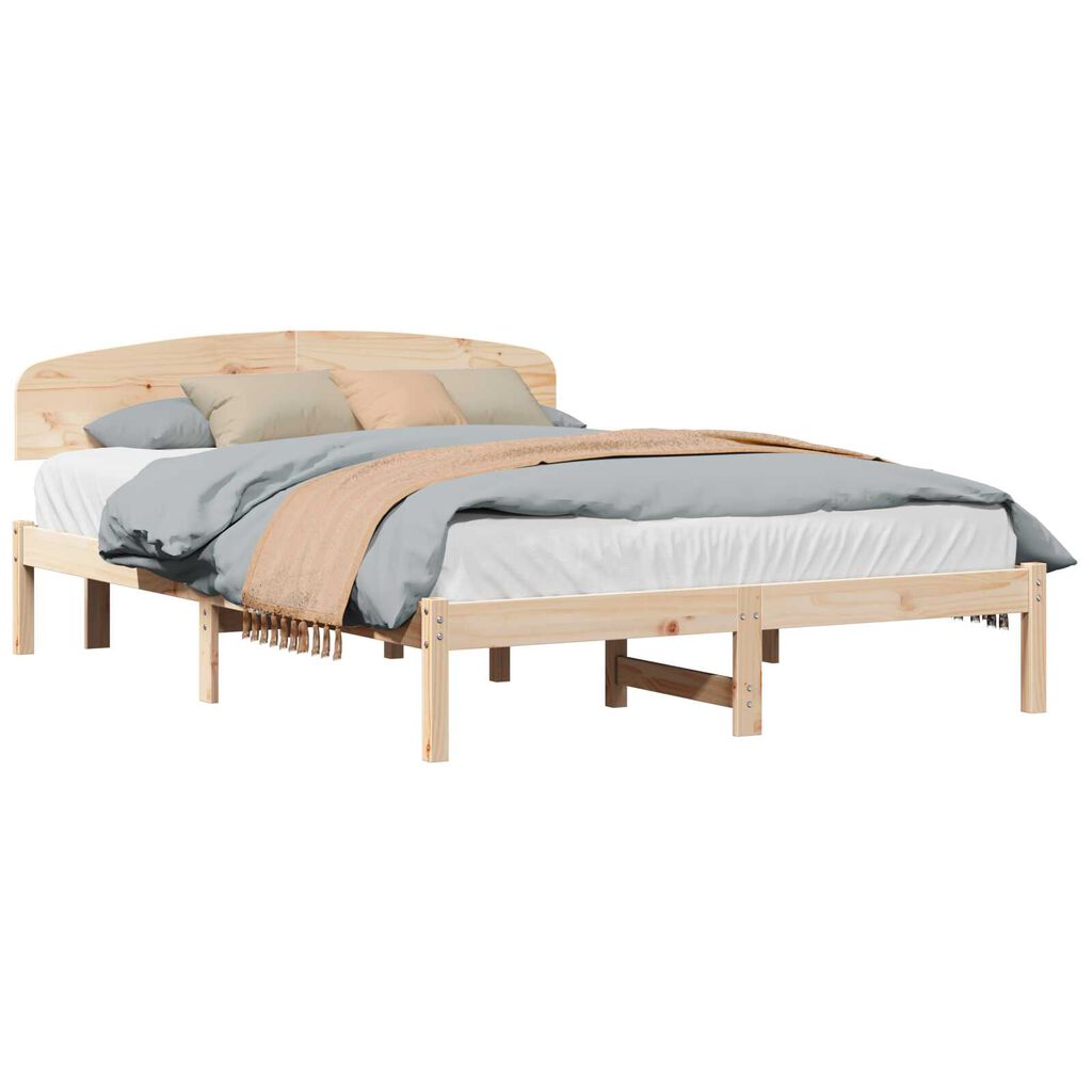 vidaXL Σκελετός Κρεβατιού Καφέ 160 x 200 cm Μασίφ ξύλο πεύκου