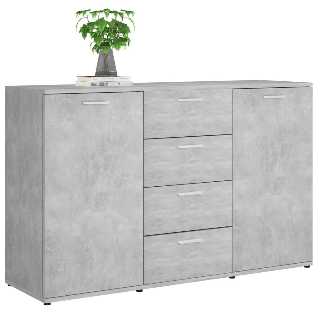 vidaXL Μπουφές Γκρι του Σκυροδέματος 120 x 35,5 x 75 εκ. Επεξ. Ξύλο