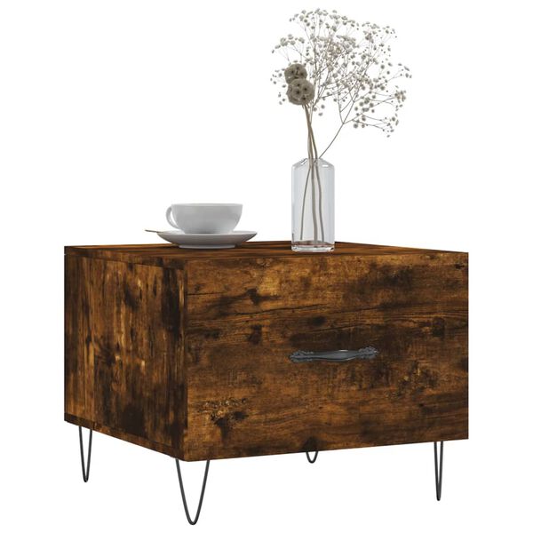 vidaXL Τραπεζάκια Σαλονιού 2 τεμ Καπνιστή Oak 50x50x40 εκ Επεξ. Ξύλο