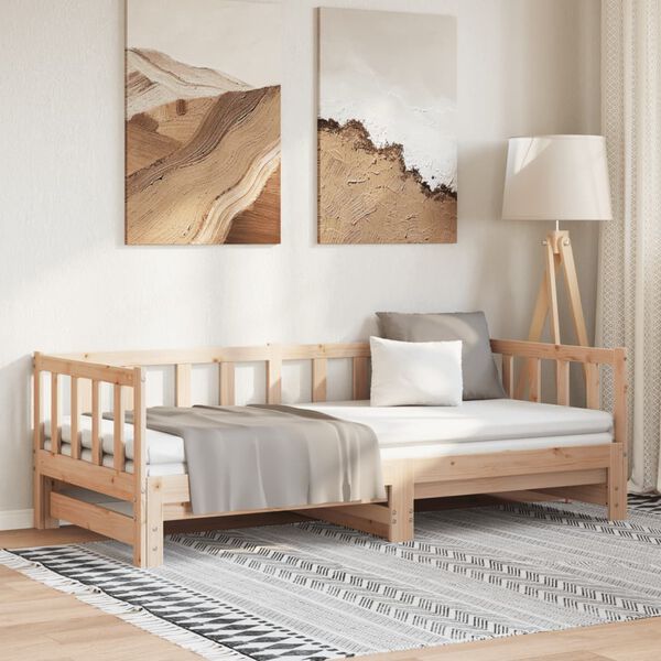 vidaXL Καναπές Κρεβάτι 2 x (90 x 200) εκ. από Μασίφ Ξύλο Πεύκου