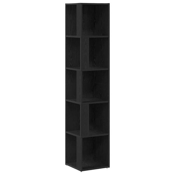 vidaXL Γωνιακά ράφια Μαύρη δρυς 33 x 33 x 164.5 cm Επεξεργασμένο ξύλο