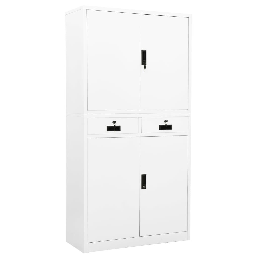 vidaXL Ντουλάπα Γραφείου Λευκή 90 x 40 x 180 εκ. Ατσάλινη