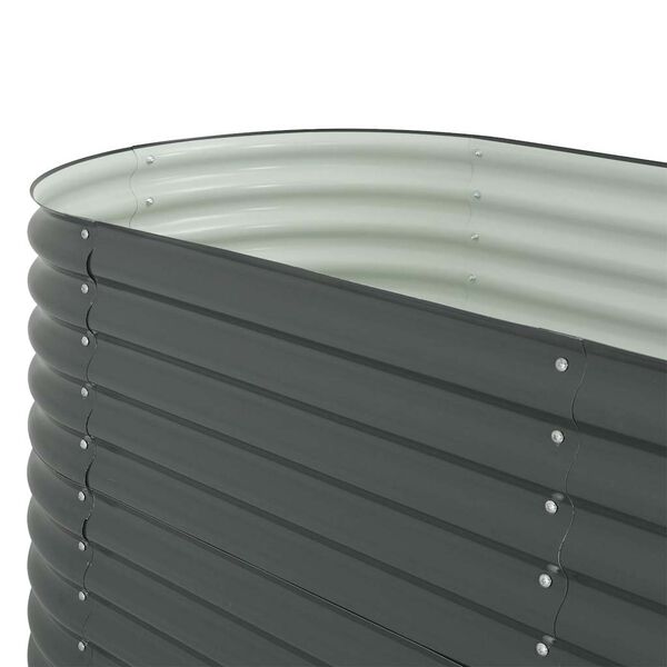 vidaXL Ζαρντινιέρα Υπερυψωμένη Γκρι 400x80x81 εκ. Γαλβανισμ. Χάλυβας