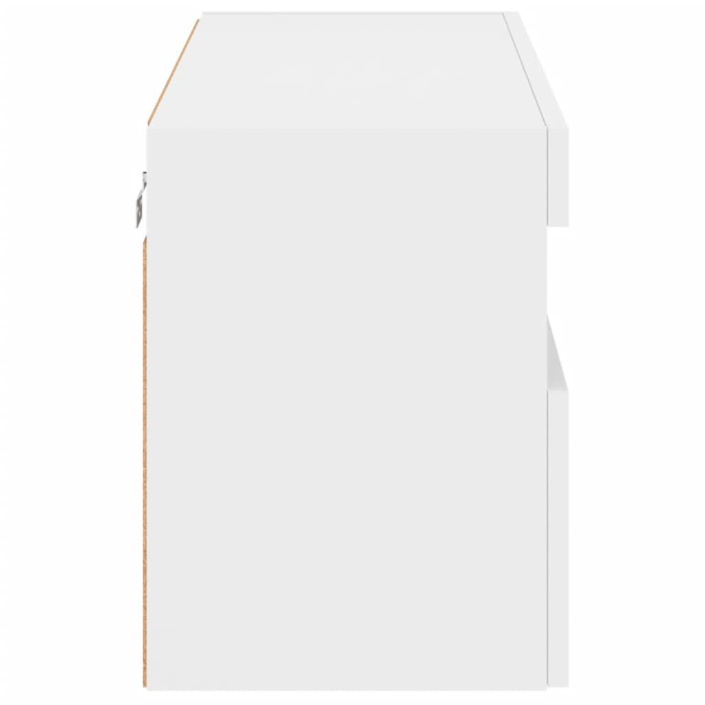 vidaXL Έπιπλο Τοίχου Τηλεόρασης με LED Λευκό 80x30x40 εκ.