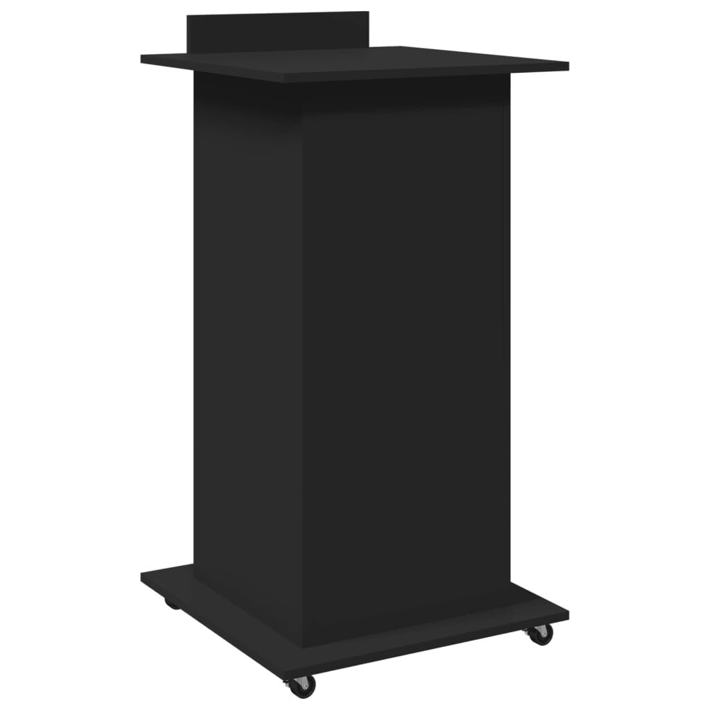 vidaXL Αναλόγιο με Ροδάκια & Συρτάρι Μαύρο 55x55x107 εκ. Επεξ. Ξύλο