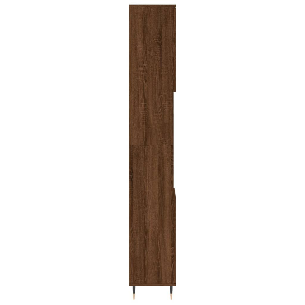 vidaXL Ντουλάπι Μπάνιου Καφέ Δρυς 30x30x190 εκ. Επεξεργασμένο Ξύλο