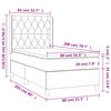 vidaXL Κρεβάτι Boxspring με Στρώμα & LED Σκ. Γκρι 80x200 εκ. Βελούδινο
