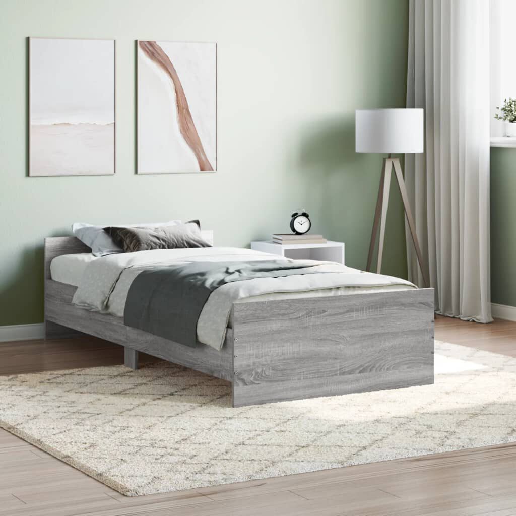 vidaXL Πλαίσιο Κρεβατιού Γκρι Sonoma 100x200 εκ. Επεξεργασμένο Ξύλο