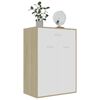 vidaXL Παπουτσοθήκη Λευκή / Sonoma Δρυς 60 x 35 x 84 εκ. Μοριοσανίδα