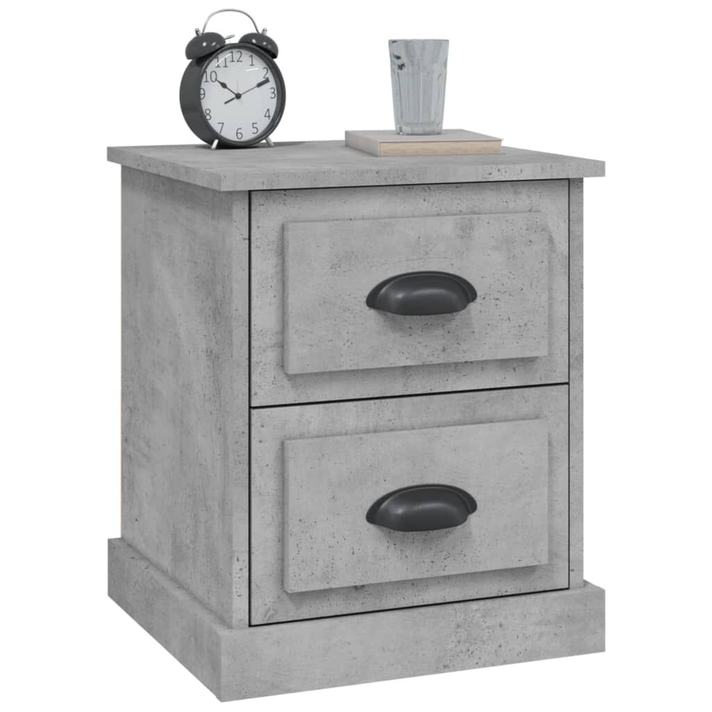 vidaXL Κομοδίνο Γκρι Σκυρ. 39x39x47,5 εκ. από Επεξεργασμένο Ξύλο
