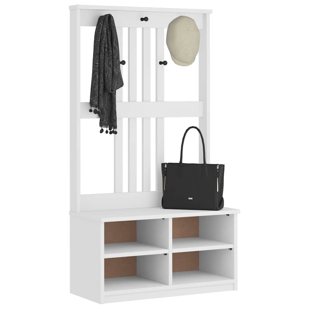 vidaXL Δέντρο χωλ SANDENS Λευκό 87x40x159,5 εκ. Πεύκο μασίφ ξύλο