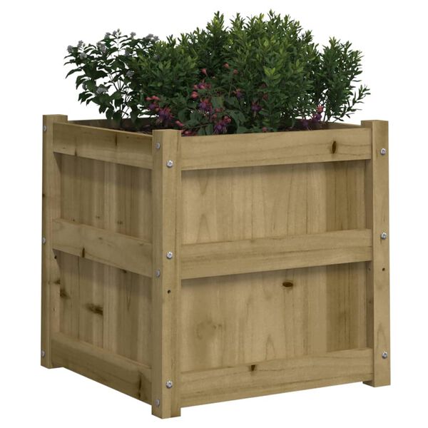 vidaXL Ζαρντινιέρα 50x50x50 εκ. Εμποτισμ. Ξύλο Πεύκου