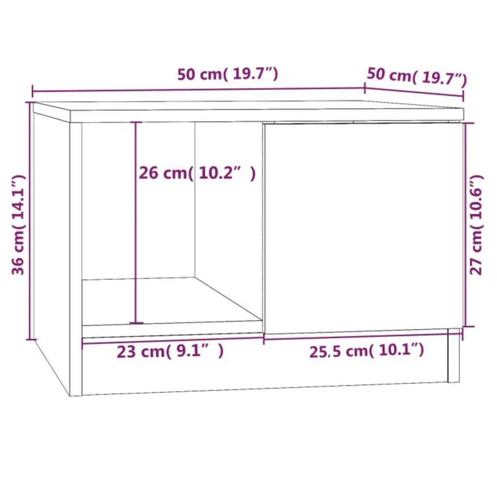vidaXL Τραπεζάκι Σαλονιού Λευκό 50x50x36 εκ. από Επεξεργασμένο Ξύλο
