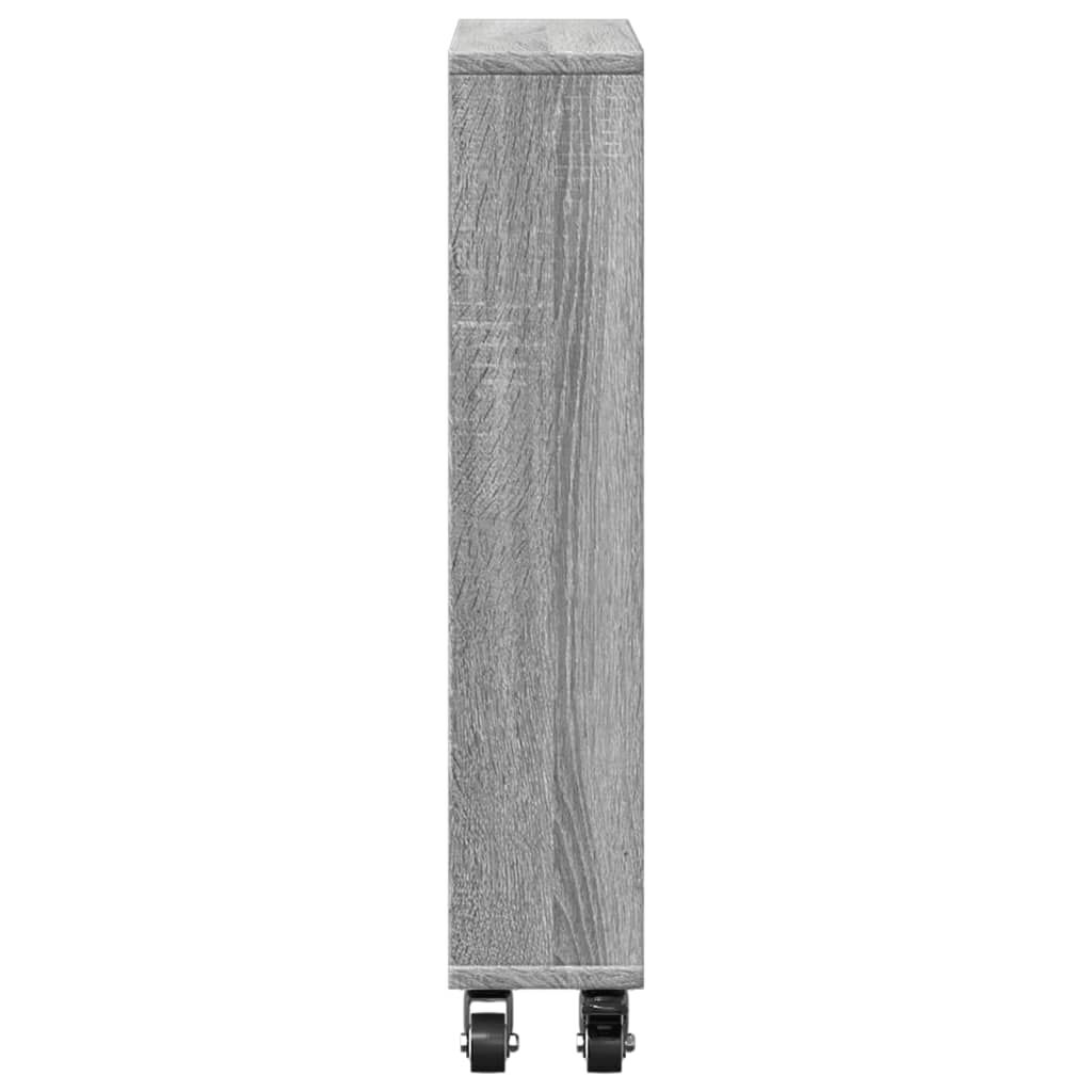 vidaXL Τρόλεϊ Αποθήκευσης Στενό Γκρι Sonoma 48x13x68 εκ. Επεξ. Ξύλο