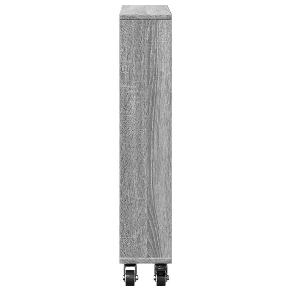 vidaXL Τρόλεϊ Αποθήκευσης Στενό Γκρι Sonoma 48x13x68 εκ. Επεξ. Ξύλο