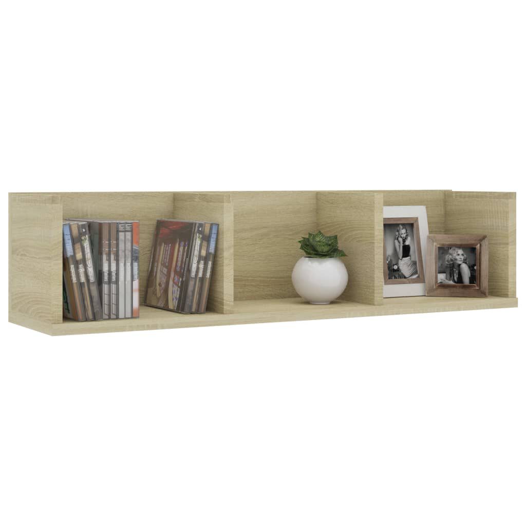 vidaXL Ράφι Τοίχου για CD Sonoma Δρυς 75 x 18 x 18 εκ. από Επεξ. Ξύλο