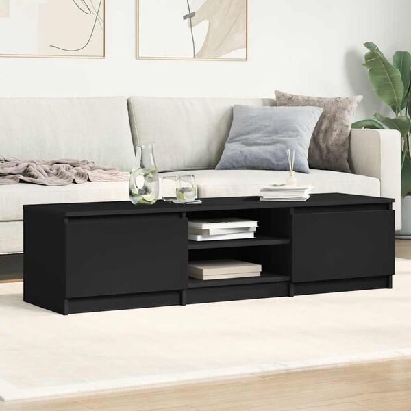 vidaXL Έπιπλο Τηλεόρασης Μαύρο 140 x 40 x 35,5 εκ. από Επεξ. Ξύλο