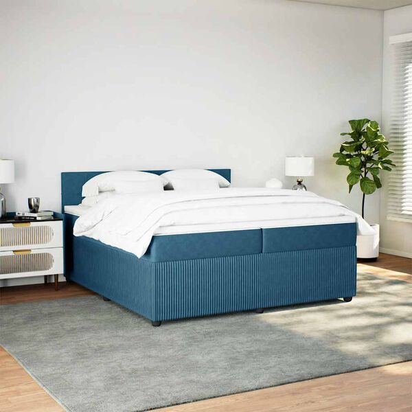 vidaXL &Kappa;&rho;&epsilon;&beta;ά&tau;&iota; Boxspring &mu;&epsilon; &Sigma;&tau;&rho;ώ&mu;&alpha; &Mu;&pi;&lambda;&epsilon; 200x200 &epsilon;&kappa;. &Beta;&epsilon;&lambda;&omicron;ύ&delta;&iota;&nu;&omicron;