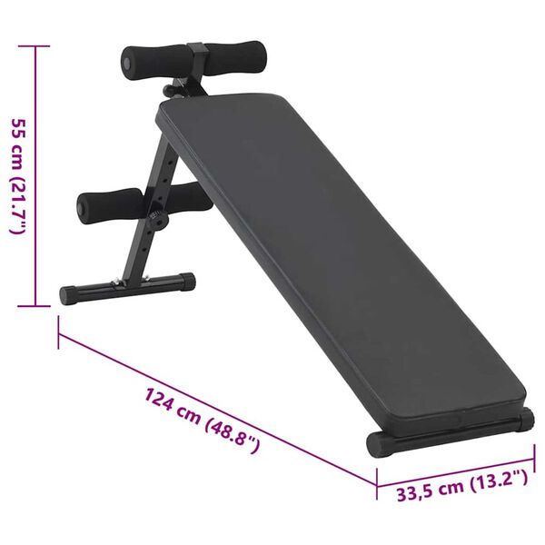vidaXL Μπερνύν Ανασήκωσης Μαύρο 124 x 33.5 x 55 εκ.
