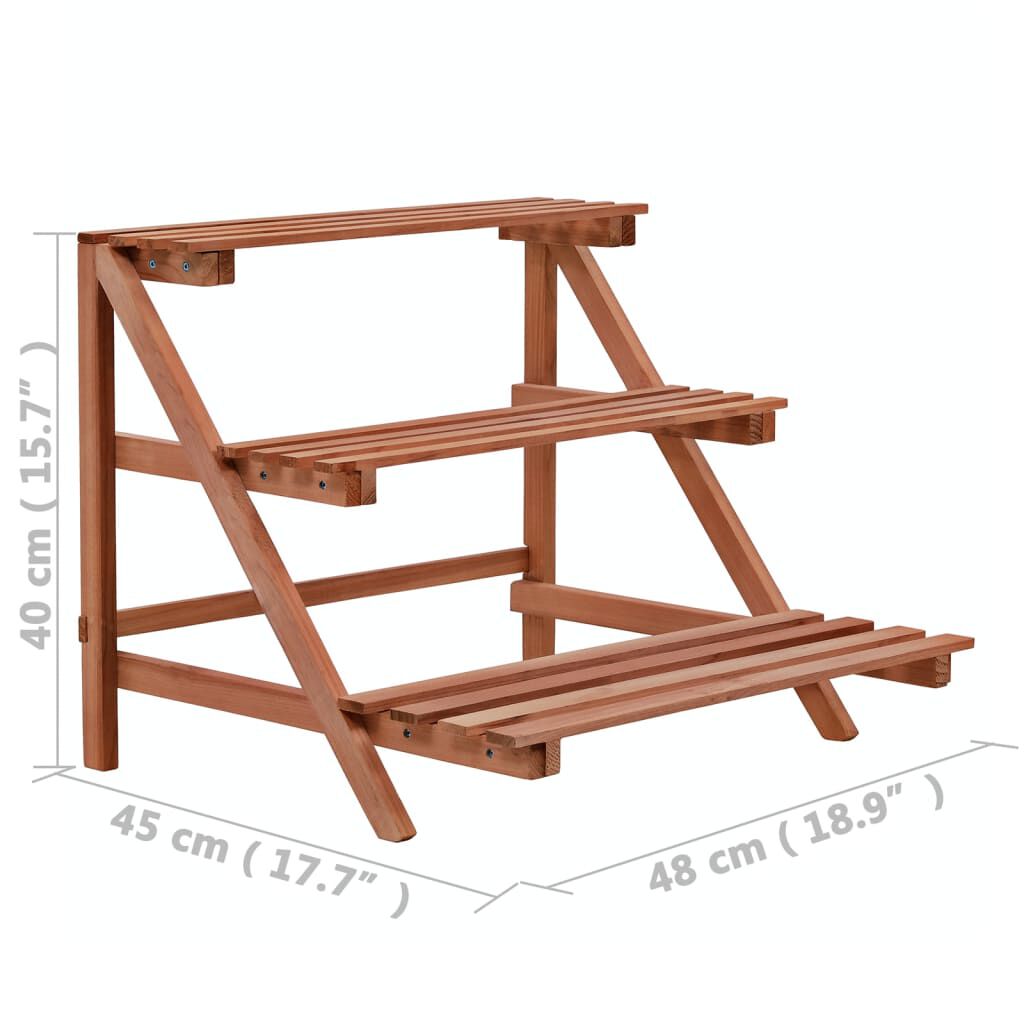 vidaXL Ραφιέρα Φυτών Τριώροφη 48 x 45 x 40 εκ. από Ξύλο Κέδρου