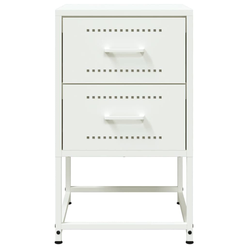 vidaXL Κομοδίνα 2 τεμ. Λευκό 36x39x60,5 εκ. από Χάλυβα