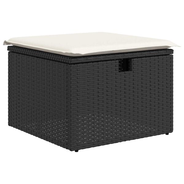 vidaXL Σετ Καναπέ Κήπου με μαξιλάρι 8 pcs Μαύρο Πολυ ράταν
