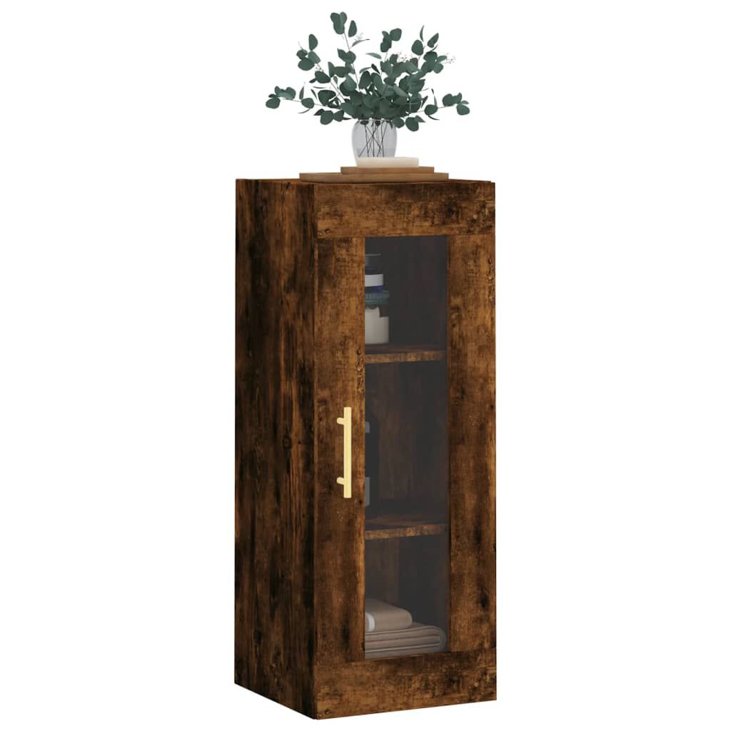 vidaXL Ντουλάπι Τοίχου Καπνιστή Δρυς 34,5 x 34 x 90 εκ.