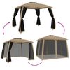 vidaXL Κιόσκι με Διπλούς Τοίχους/Δίχτυ Taupe 2,93x2,93 μ. από Ατσάλι