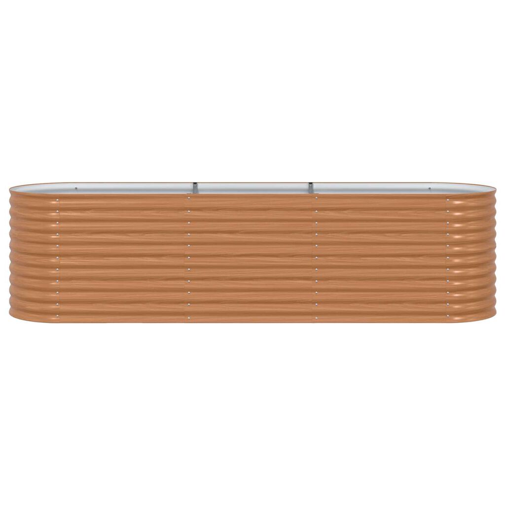 vidaXL Υπερυψωμένη Ζαρντινιέρα Καφέ 320 x 80 x 81 cm Ατσάλι