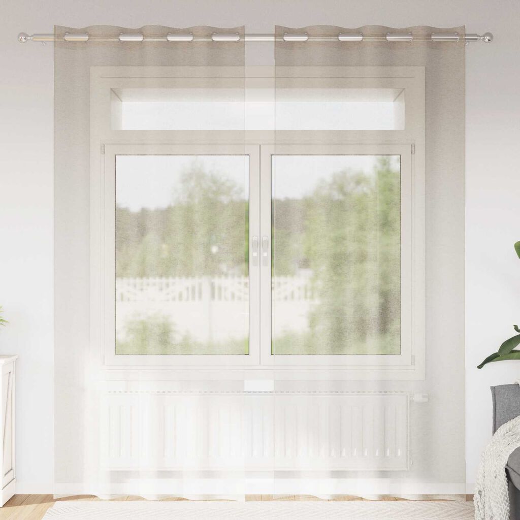 vidaXL Κουρτίνες με κουρτίνες 2 pcs Άμμος 140 x 245 εκ. Πολυεστέρας