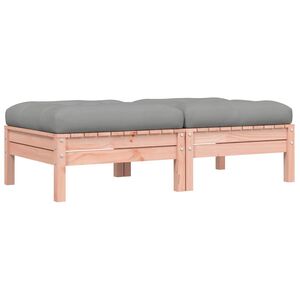 vidaXL Υποπόδια Κήπου με Μαξιλάρια 2 τεμ. από Μασίφ Ξύλο Ψευδοτσούγκας