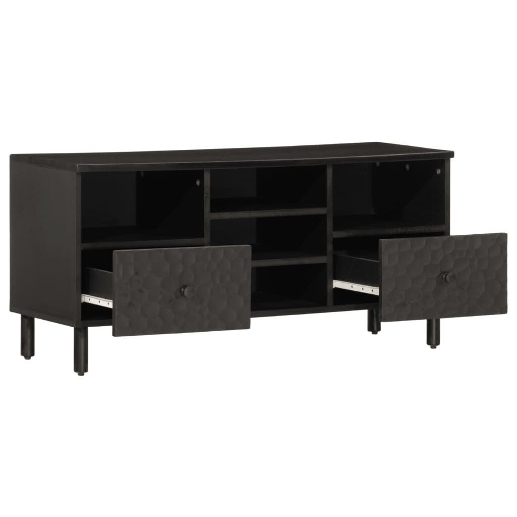 vidaXL Έπιπλο Τηλεόρασης Μαύρο 100 x 33 x 46 εκ. από Μασίφ Ξύλο Μάνγκο