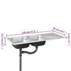 vidaXL Νεροχύτης Διπλή Γούρνα Ασημί 1200x500x155 χιλ. Ανοξείδ. Ατσάλι