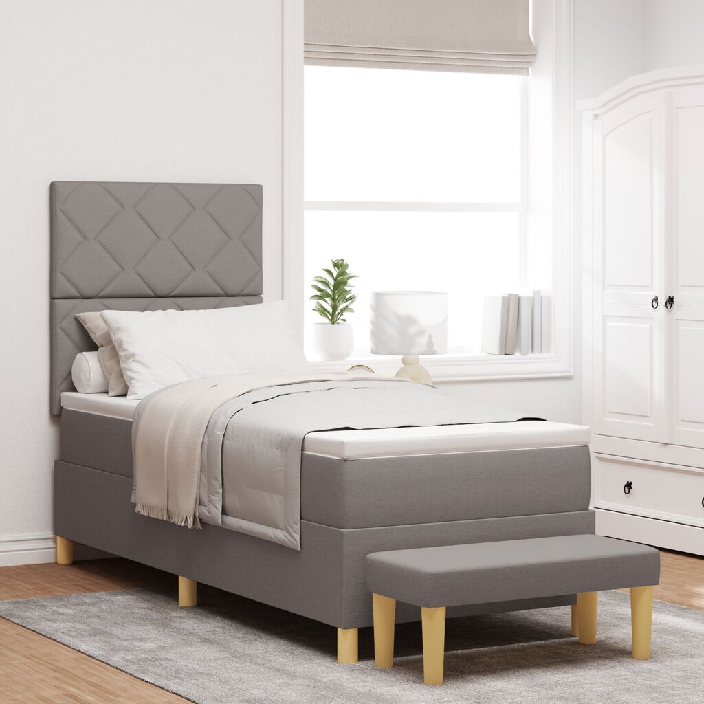 vidaXL Κρεβάτι με Ελατήρια και Στρώμα Ταπέ 80x200 cm Ύφασμα