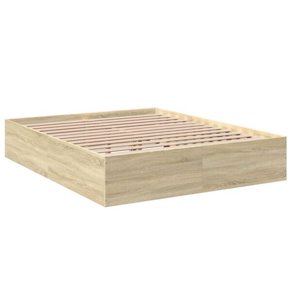 vidaXL Πλαίσιο Κρεβατιού Sonoma Δρυς 150x200 εκ. Επεξεργασμένο Ξύλο