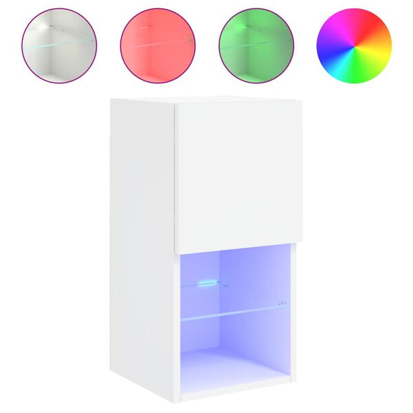 vidaXL Έπιπλα Τηλεόρασης με LED 2 τεμ. Λευκά 30,5x30x60 εκ.