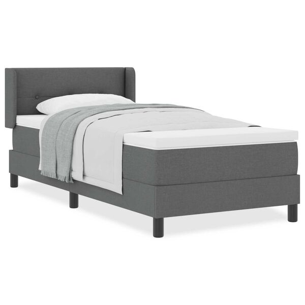 vidaXL Κρεβάτι Box Spring με Στρώμα, Σκούρο Γκρι - 80 x 200 εκ., Ύφασμα