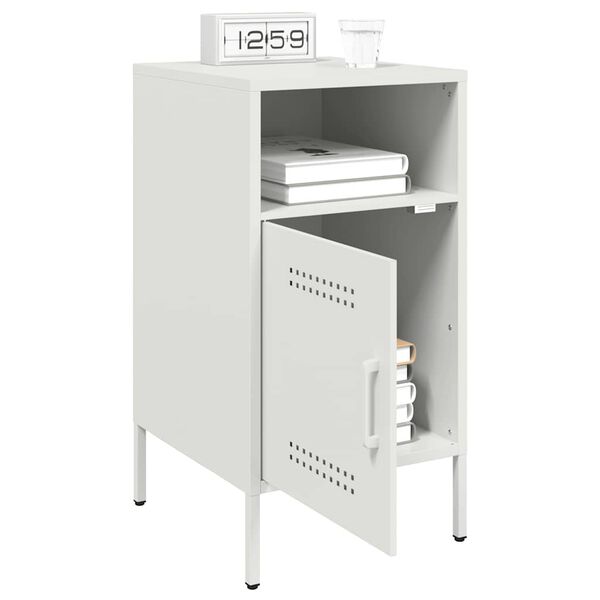 vidaXL Κομοδίνα 2 τεμ. Λευκά 36x39x68 εκ. από Χάλυβα