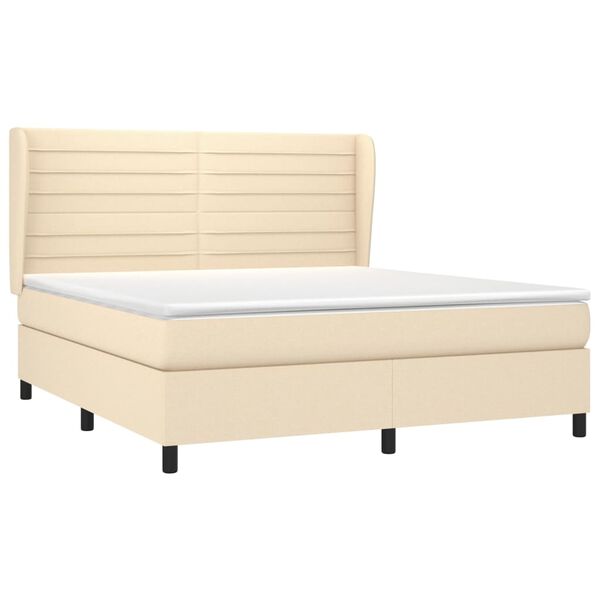 vidaXL &Kappa;&rho;&epsilon;&beta;ά&tau;&iota; Boxspring &mu;&epsilon; &Sigma;&tau;&rho;ώ&mu;&alpha; &Kappa;&rho;&epsilon;&mu; 180x200 &epsilon;&kappa;. &Upsilon;&phi;&alpha;&sigma;&mu;ά&tau;&iota;&nu;&omicron;
