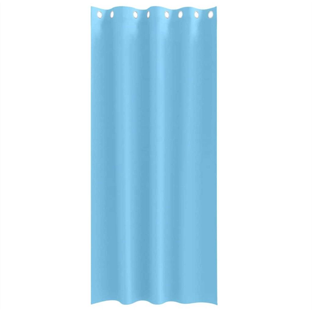 vidaXL Κουρτίνες με κουρτίνες 2 pcs Γαλάζιο Πολυεστέρας