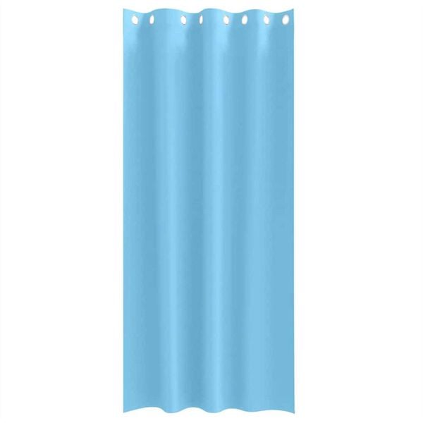vidaXL Κουρτίνες με κουρτίνες 2 pcs Γαλάζιο Πολυεστέρας