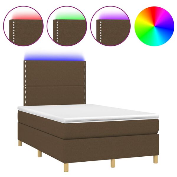 vidaXL &Kappa;&rho;&epsilon;&beta;ά&tau;&iota; Boxspring &mu;&epsilon; &Sigma;&tau;&rho;ώ&mu;&alpha; & LED &Sigma;&kappa;.&Kappa;&alpha;&phi;έ 120x200 &epsilon;&kappa; &Upsilon;&phi;&alpha;&sigma;&mu;ά&tau;&iota;&nu;&omicron;