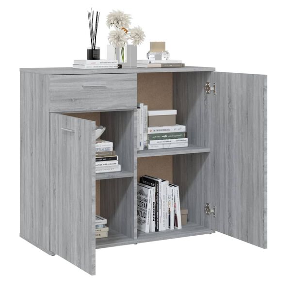 vidaXL Ντουλάπι Γκρι Sonoma 80 x 36 x 75 εκ. από Επεξεργασμένο Ξύλο
