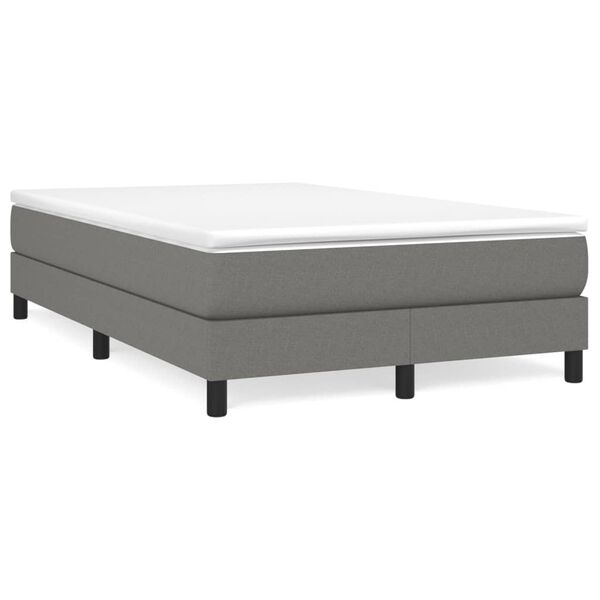 vidaXL Κρεβάτι Boxspring με Στρώμα Σκούρο Γκρι 120x190 εκ Υφασμάτινο