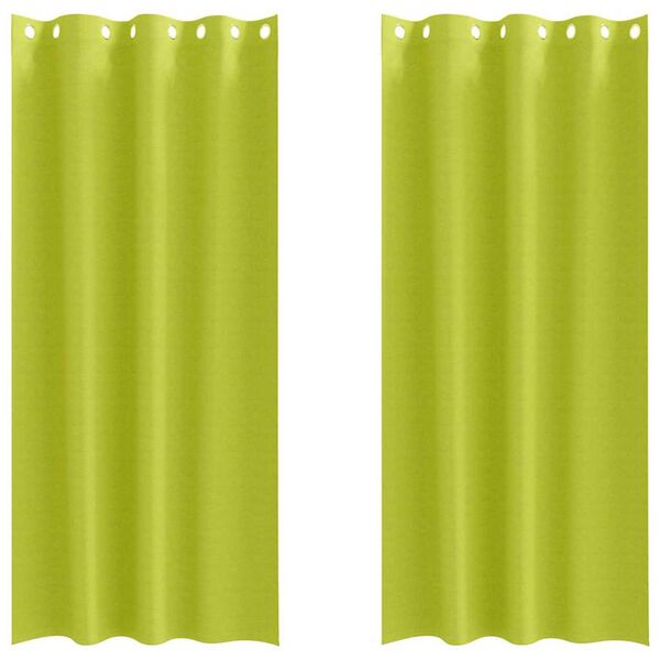 vidaXL Κουρτίνες με κουρτίνες 2 pcs Λαχανί Πολυεστέρας