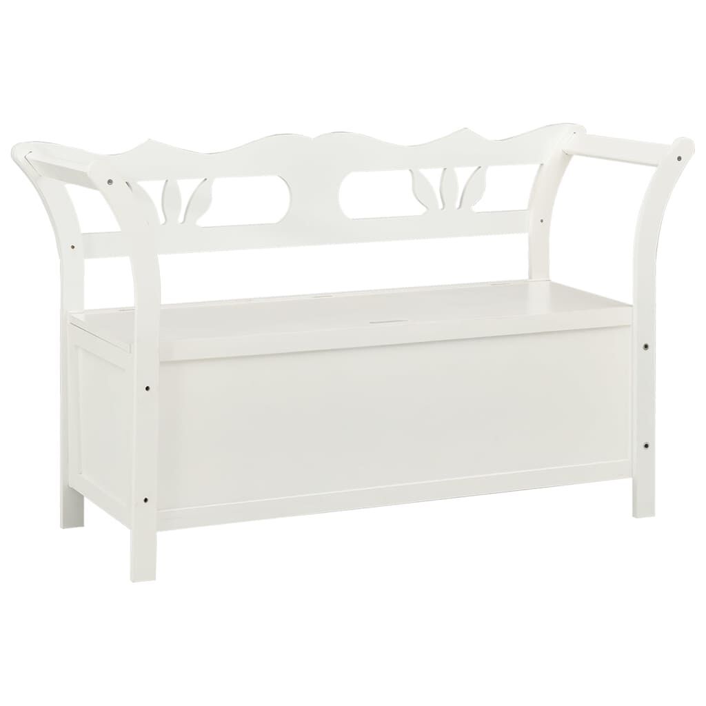 vidaXL Πάγκος Λευκός 107 x 45 x 75,5 εκ. από Μασίφ Ξύλο Ελάτης